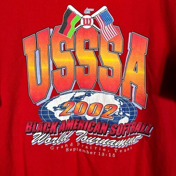 Vintage Balck American Softball world Tournament Shirt - Picture 4 of 7